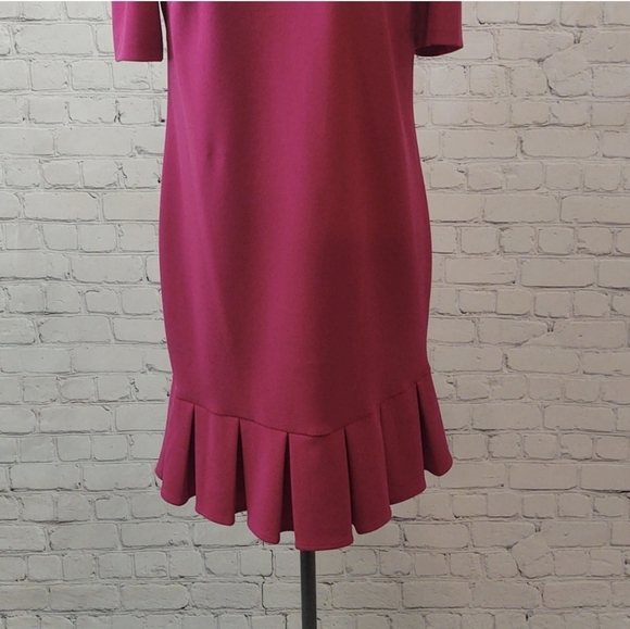 DKNY Size 8 Pink Puff Sleeve Pleated Shift Dress - Picture 8 of 11
